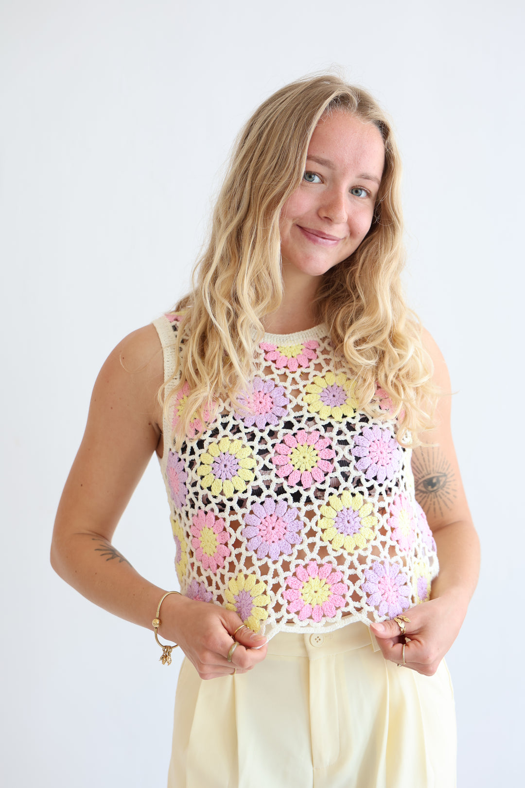 Boho Crochet Flower Top