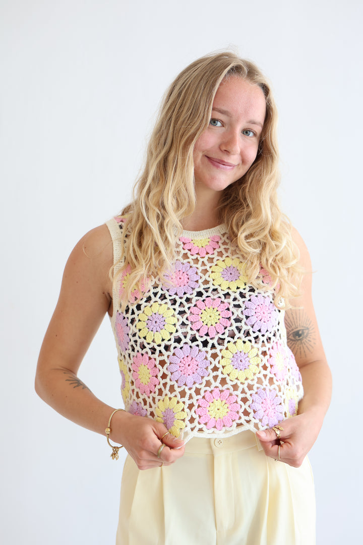 Boho Crochet Flower Top