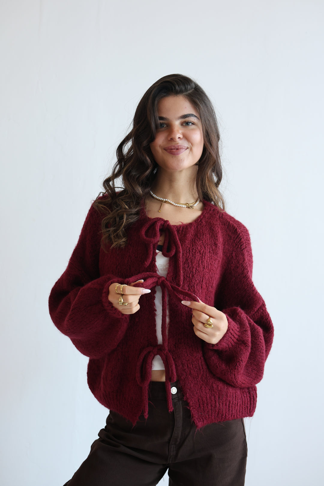 Langarm Cardigan mit Schleifen Lilly
