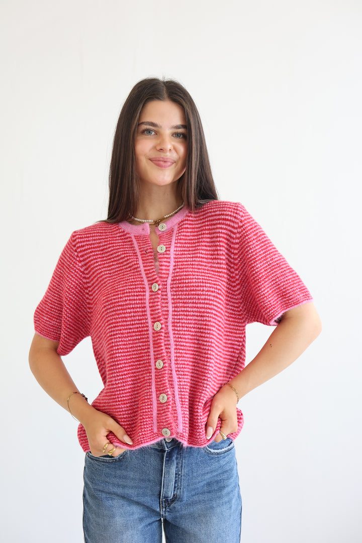 Little French Stripe Cardigan