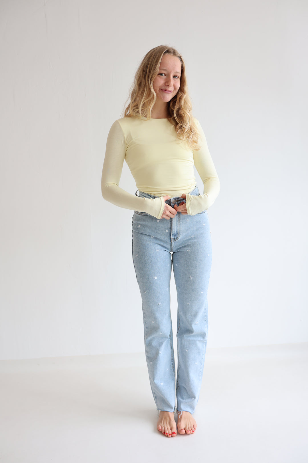 Fine Floral Straight Fit Jeans