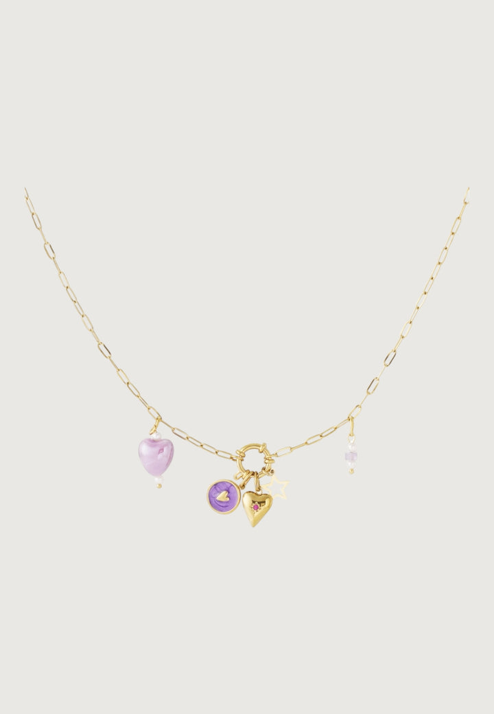 DIY Halskette Violet Hearts