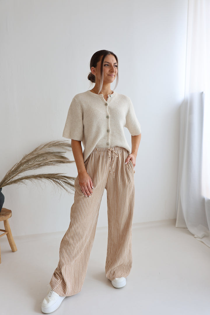 Lange Musselinhose mit Streifen Little Lines