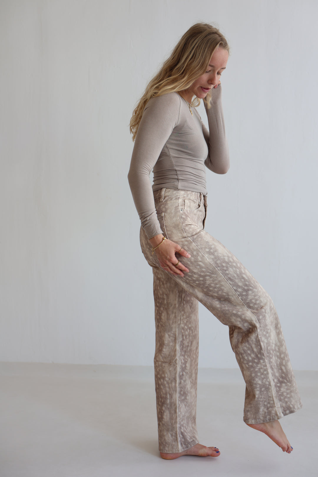 Animal Print Denim Jeans