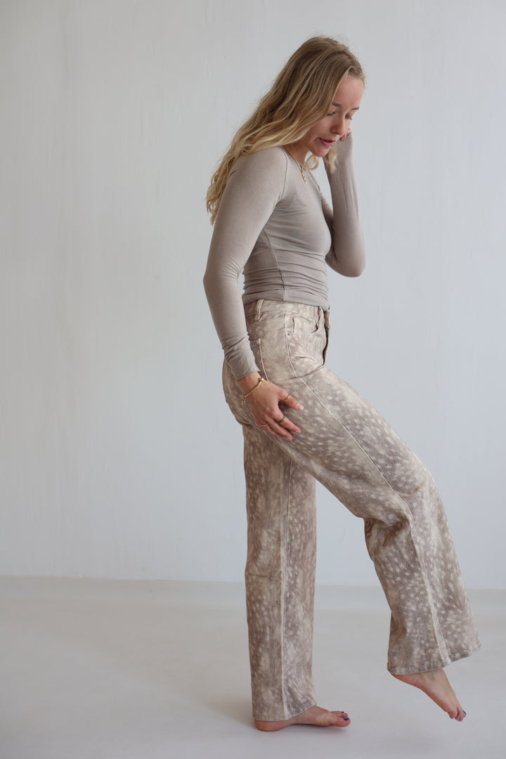 Animal Print Denim Jeans