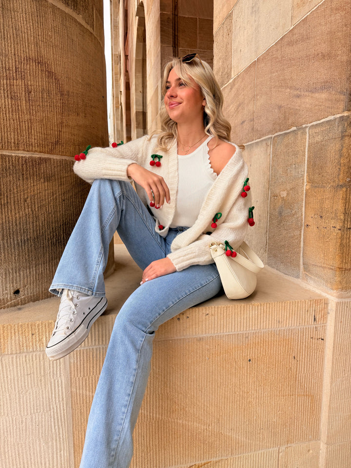 Offener Cardigan Cherry