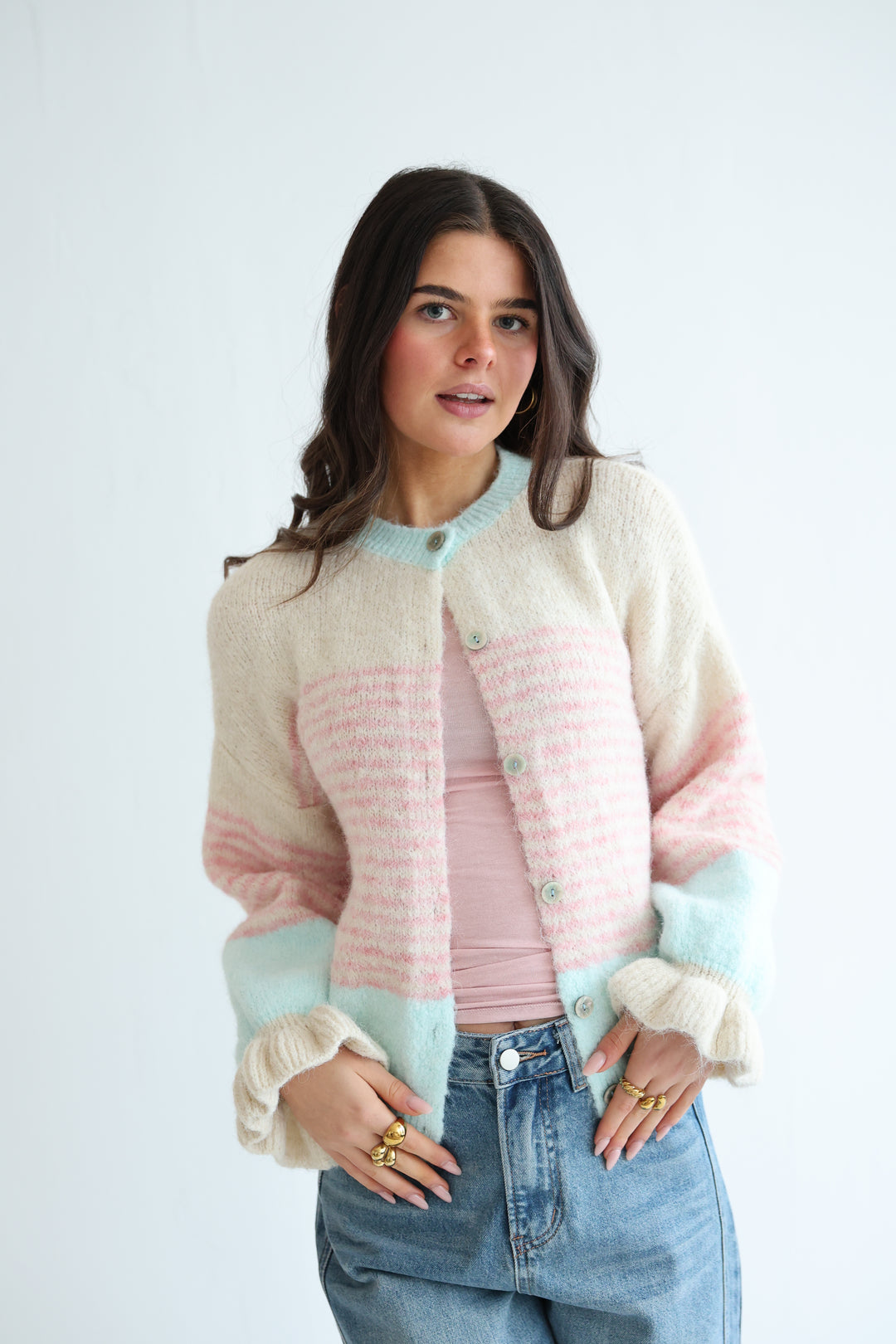 Candy Stripe Knit Cardigan