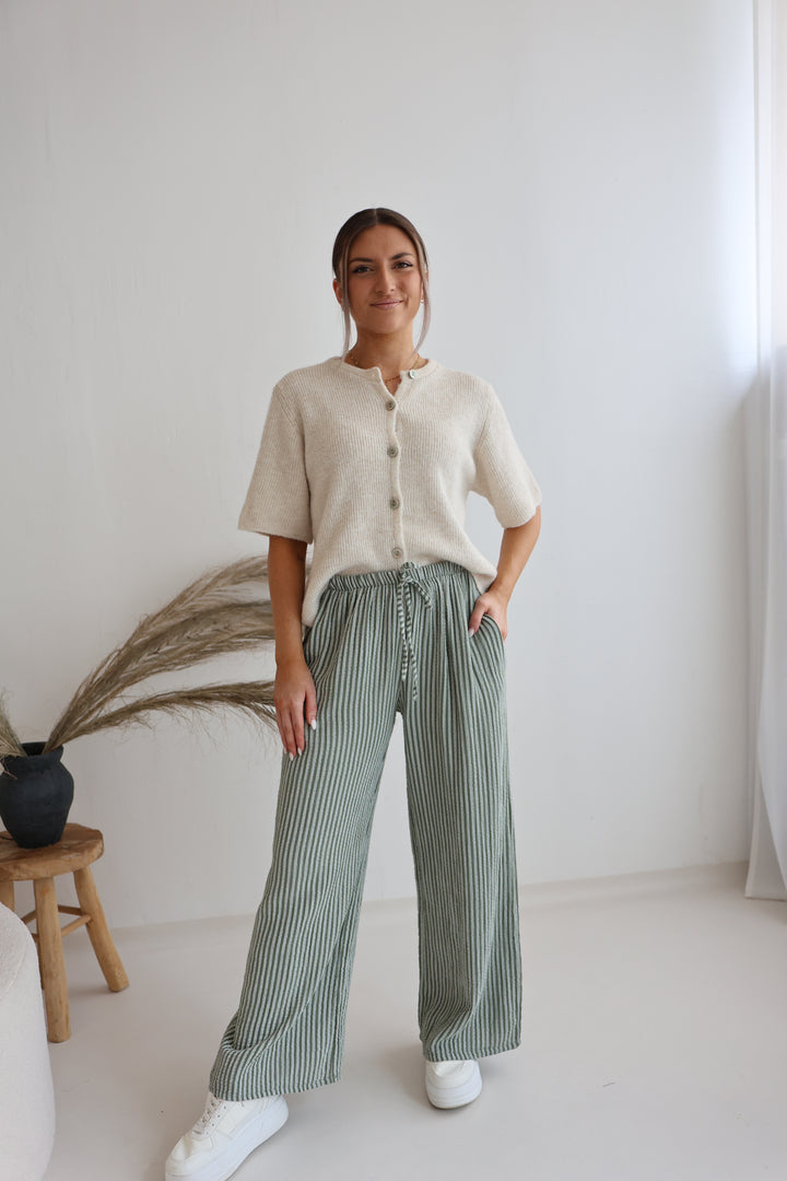 Lange Musselinhose mit Streifen Little Lines
