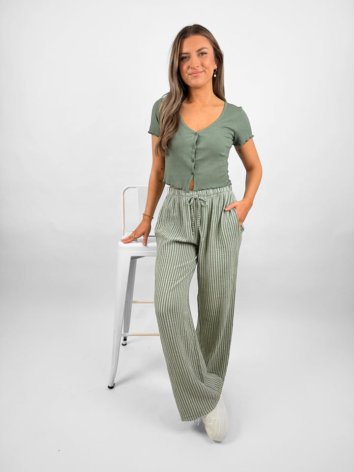 Lange Musselinhose mit Streifen Little Lines