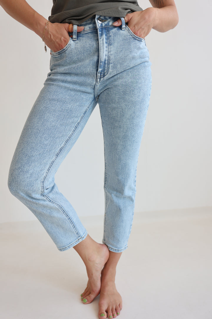 Seaside Blue Mom Jeans