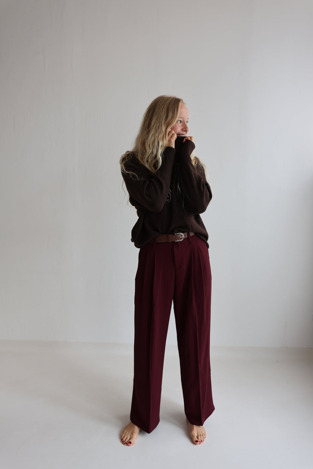 Bundfaltenhose mit Gürtel Anna (23091)