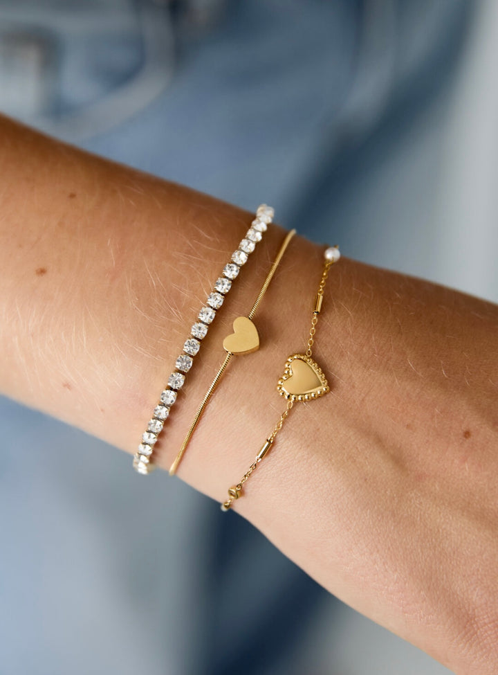 Crystal Heart Chain Bracelet