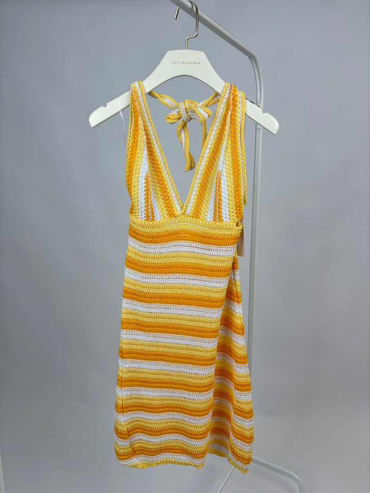 GEHÄKELTES NECKHOLDERKLEID LUCIA GELB (B-WARE)