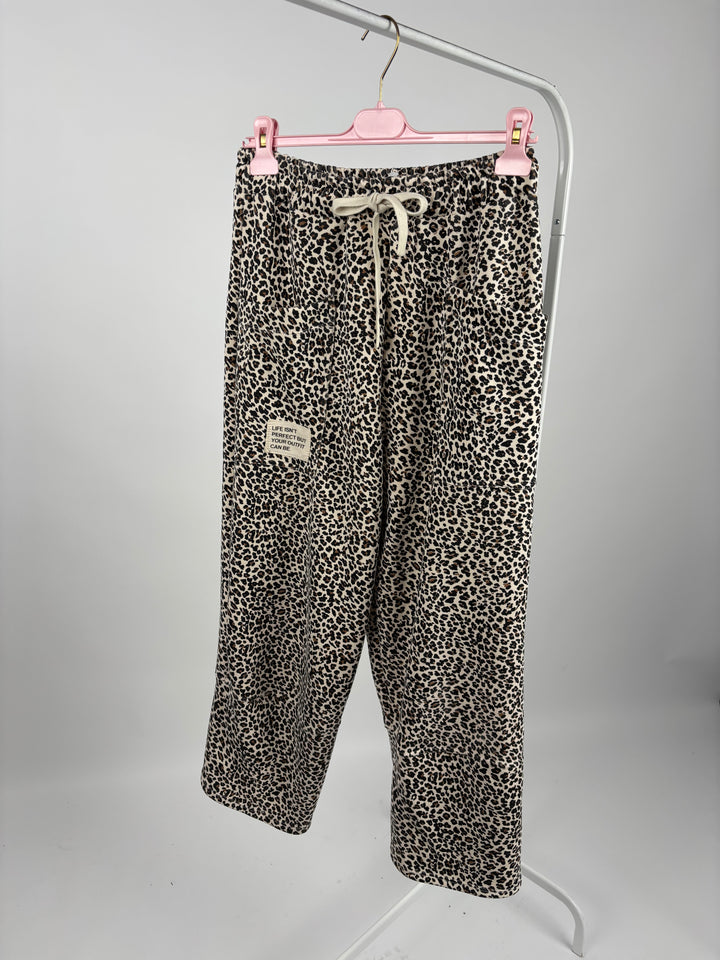 SWEATPANTS MIT LEOPRINT EVERYDAY BEIGE (B-WARE)
