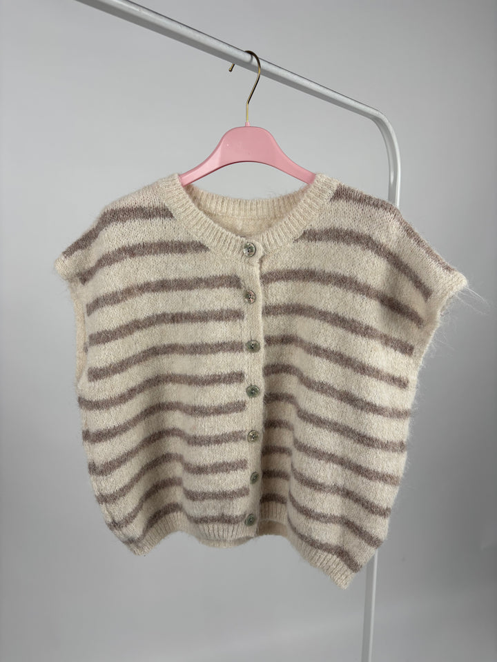 GESTREIFTE WESTE COSIMA BEIGE (B-WARE)