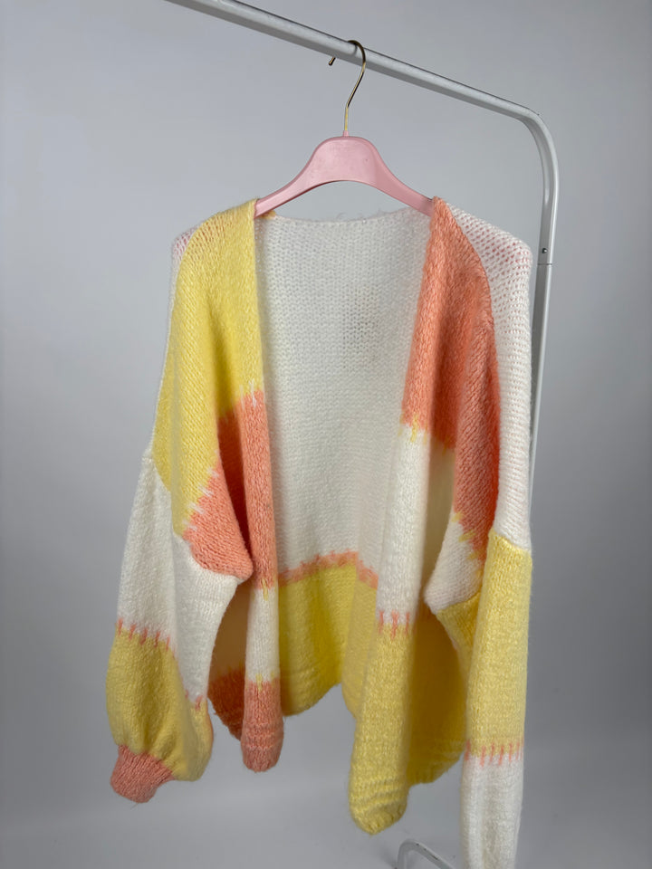 OFFENER CARDIGAN NELE GELB/ORANGE (B-WARE)