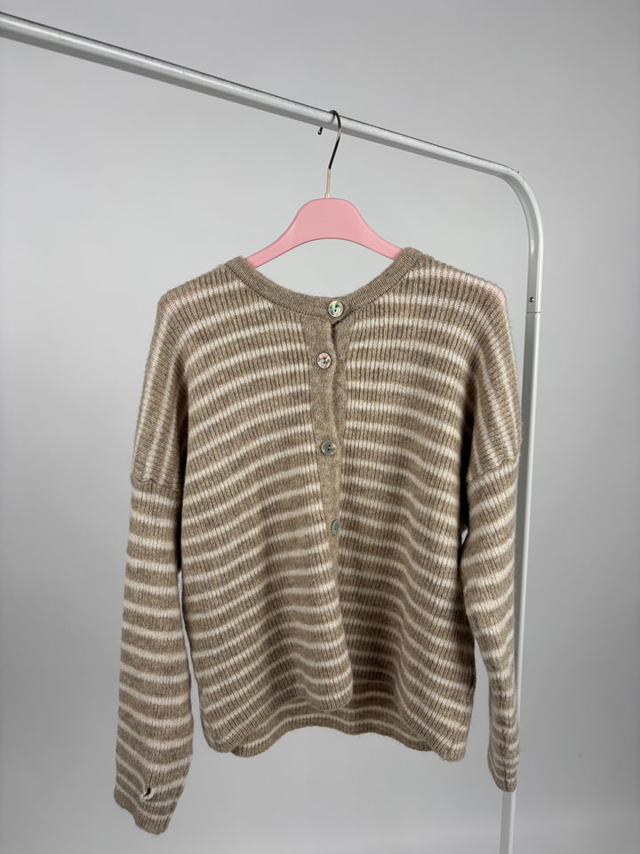 GESTREIFTER CARDIGAN JOSEPHINE BEIGE (B-WARE)