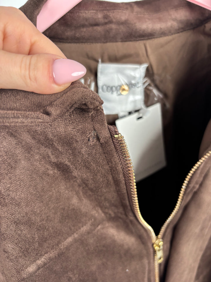 HERITAGE SUEDE BOMBER JACKET CHOCOLATE GR. M/L (B-WARE)