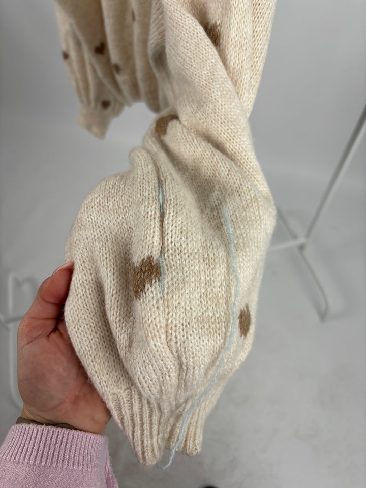 PULLOVER COZY HEART CREME (B-WARE)