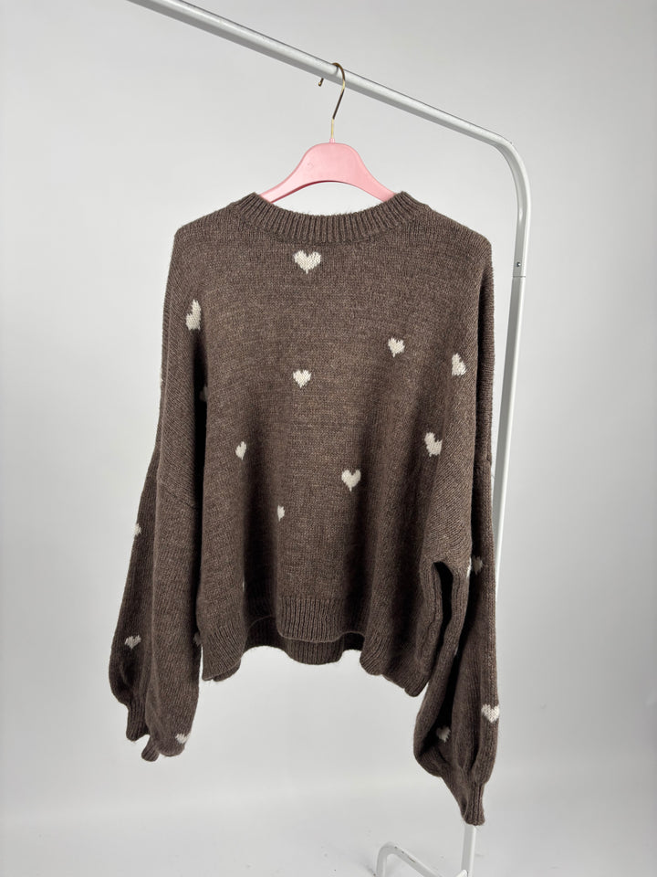 PULLOVER COZY HEART CHOCOLATE (B-WARE)
