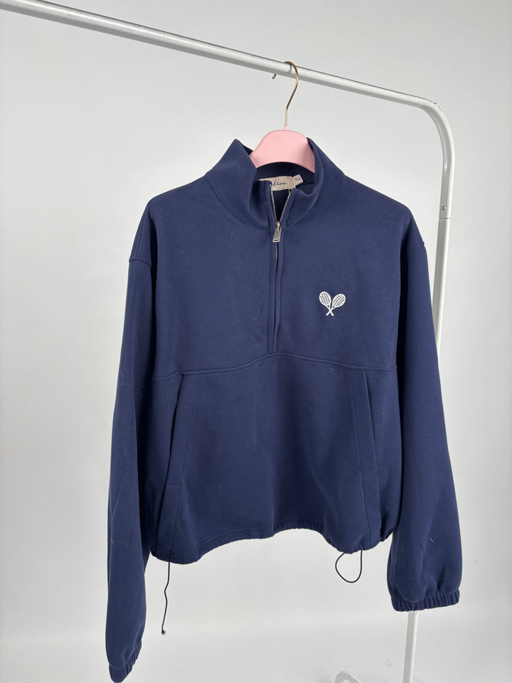 ZIP-SWEATER TENNIS RACKET DUNKELBLAU (B-WARE)