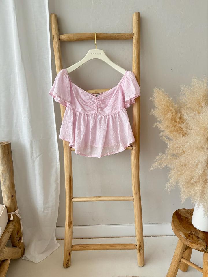 Kurzarm Bluse mit Volant Adele