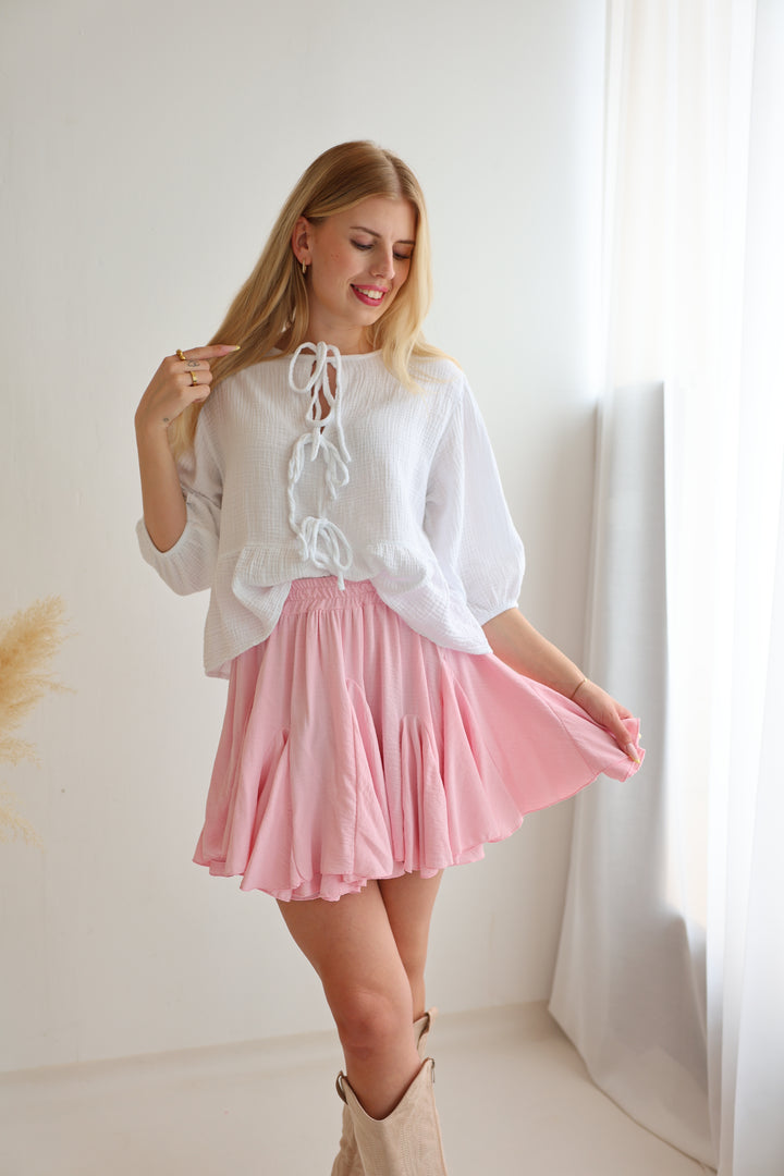 Musselinbluse mit Schleifen Linnea
