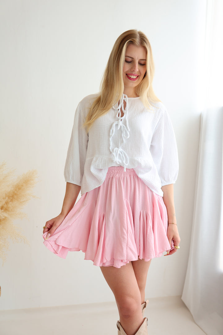 Musselinbluse mit Schleifen Linnea