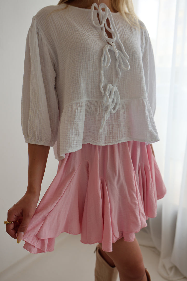 Musselinbluse mit Schleifen Linnea