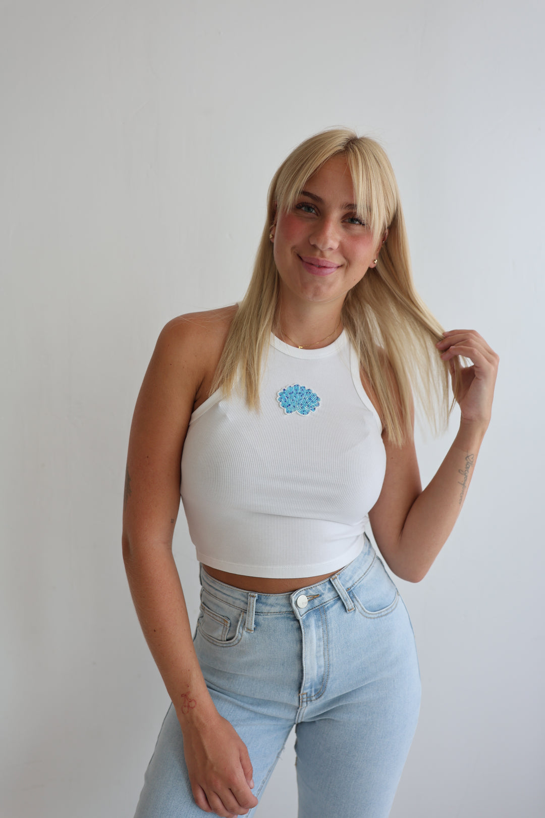Tanktop mit Pailletten-Print Nola