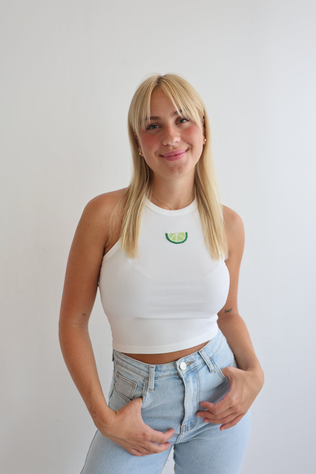 Tanktop mit Pailletten-Print Nola