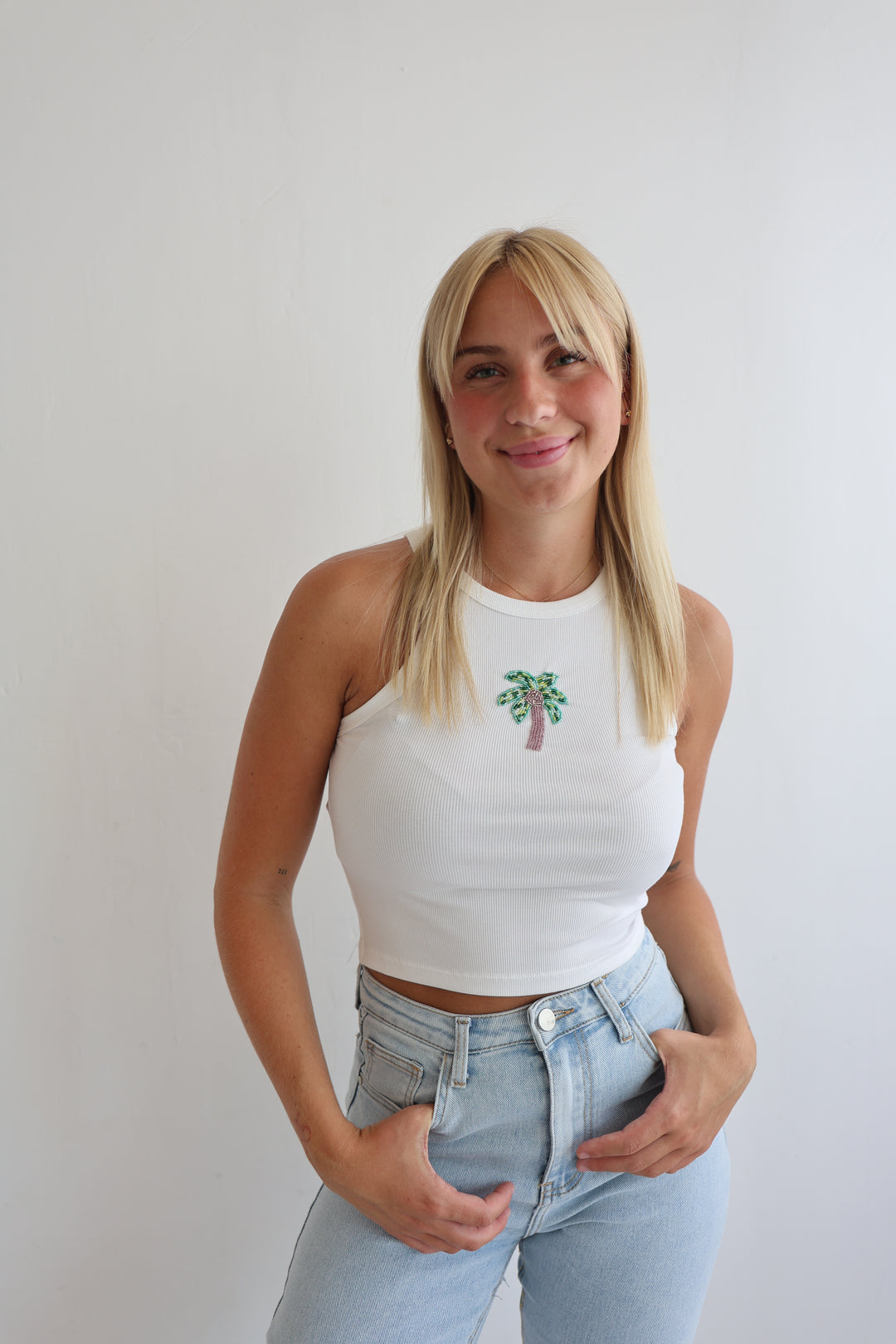 Tanktop mit Pailletten-Print Nola