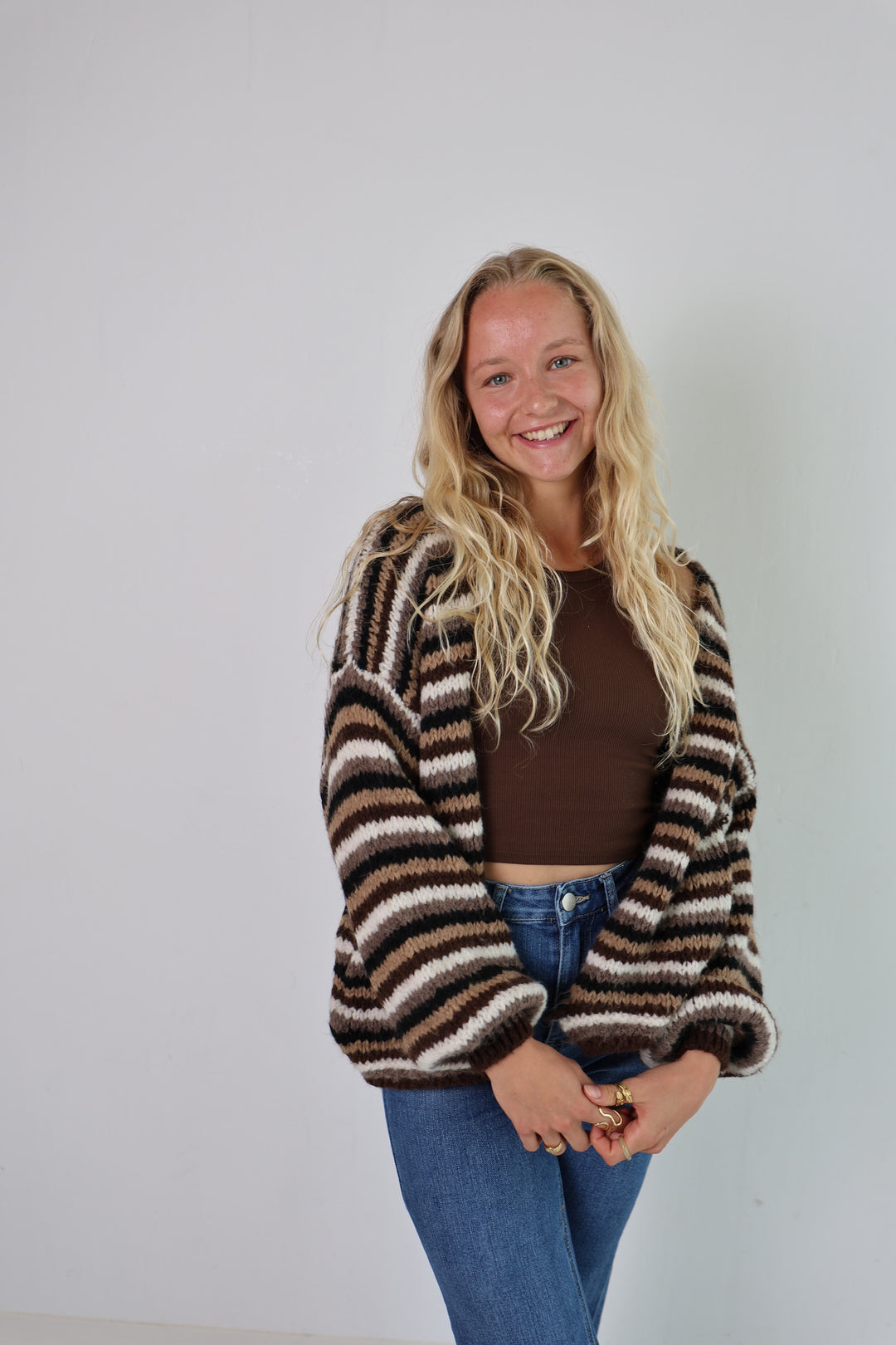 Gestreifter Oversize Cardigan Merle