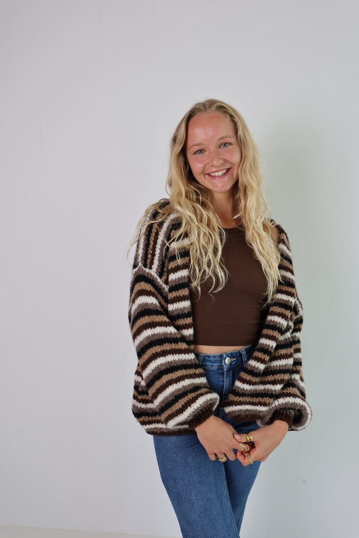 Gestreifter Oversize Cardigan Merle