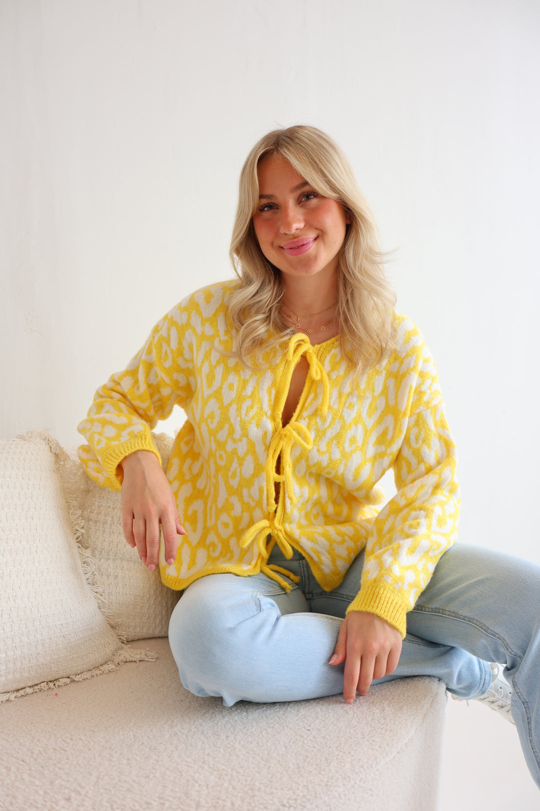 Cardigan zum Binden mit Leoprint Nira