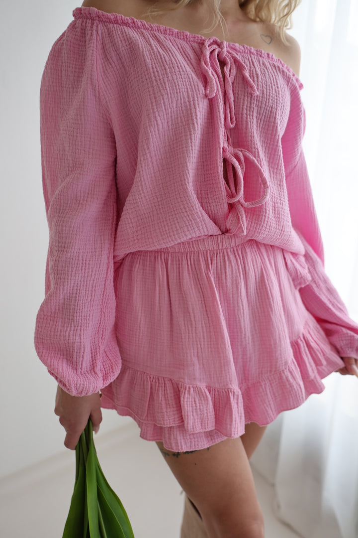Musselinbluse mit Schleifen Milena