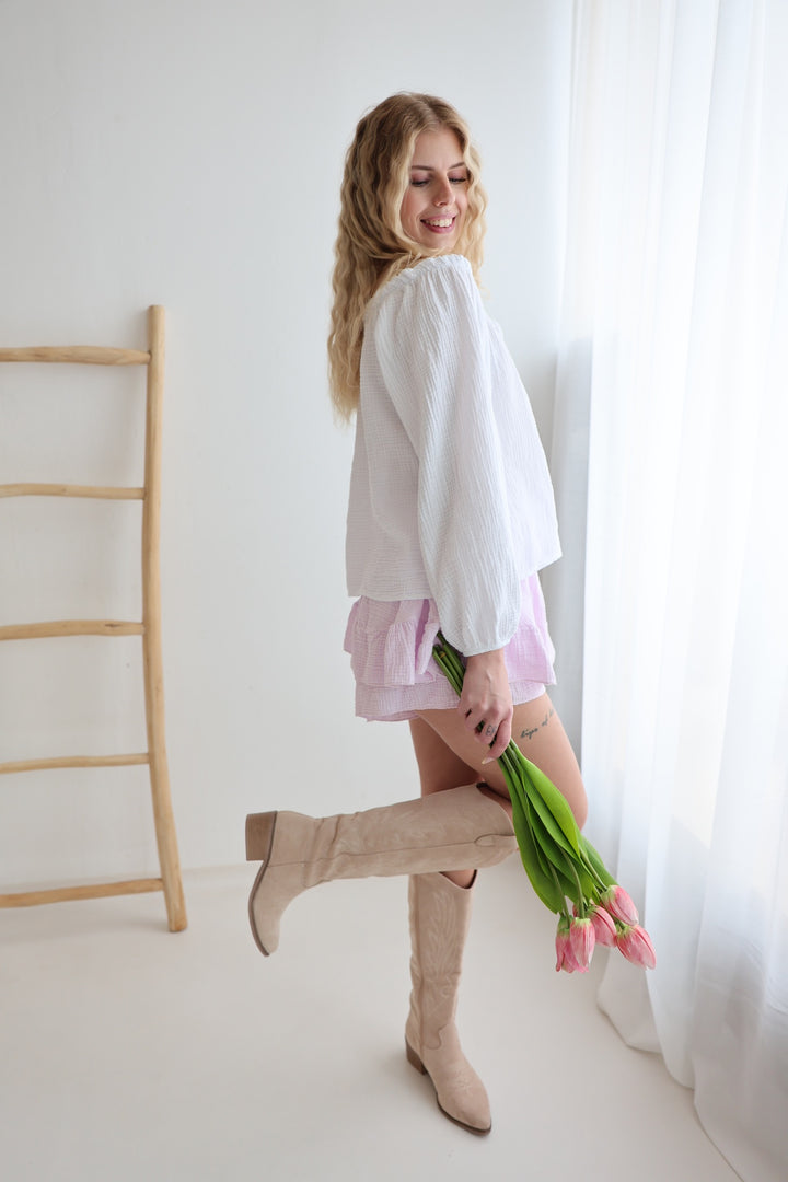 Musselinbluse mit Schleifen Milena