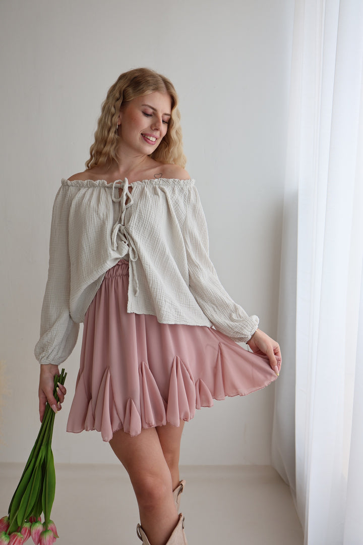 Musselinbluse mit Schleifen Milena