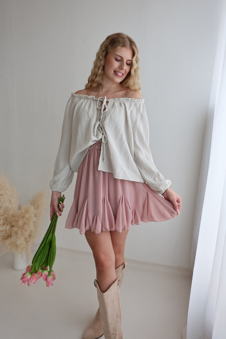 Musselinbluse mit Schleifen Milena