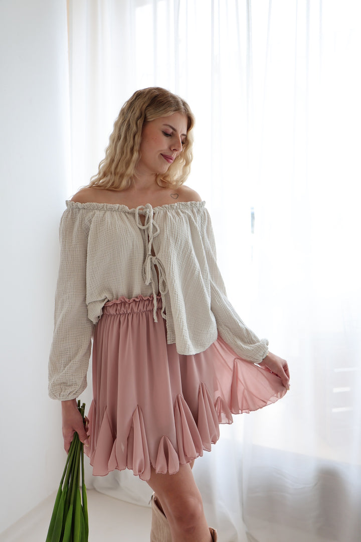 Musselinbluse mit Schleifen Milena