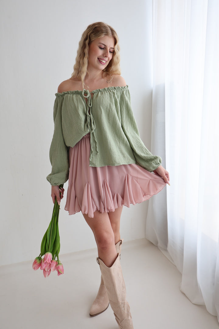 Musselinbluse mit Schleifen Milena