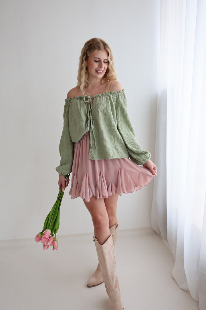 Musselinbluse mit Schleifen Milena