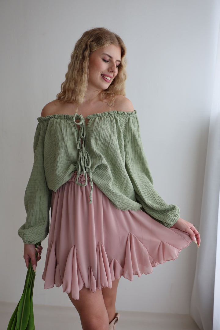 Musselinbluse mit Schleifen Milena