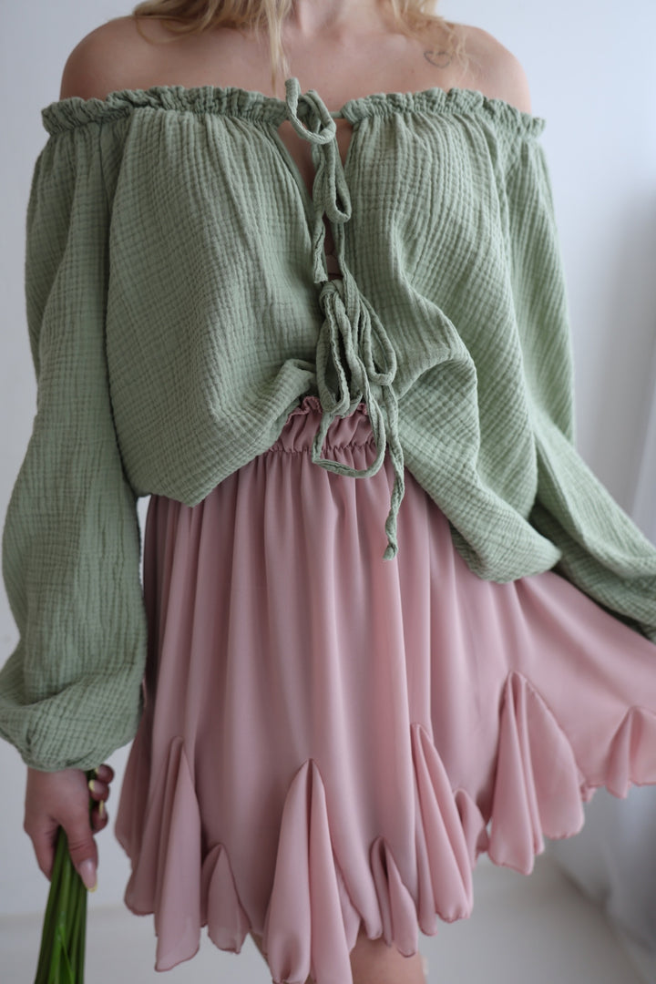 Musselinbluse mit Schleifen Milena