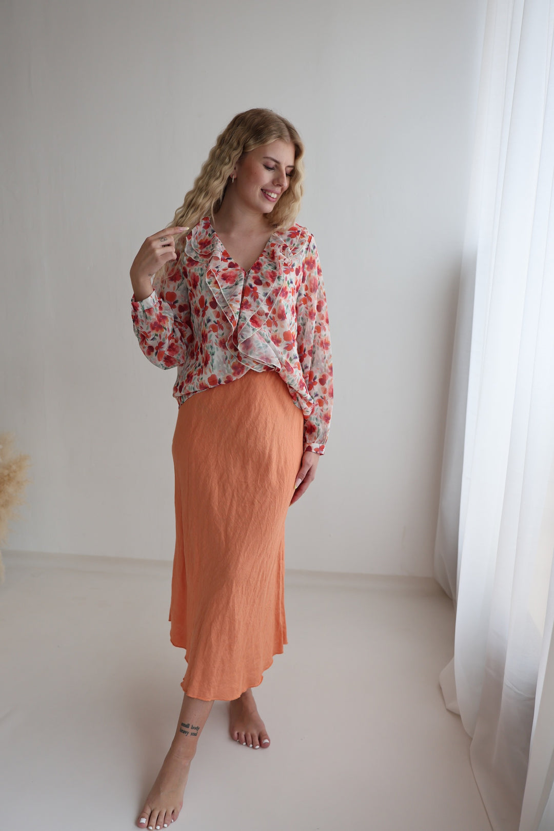 Chiffonbluse mit Floralprint Viola