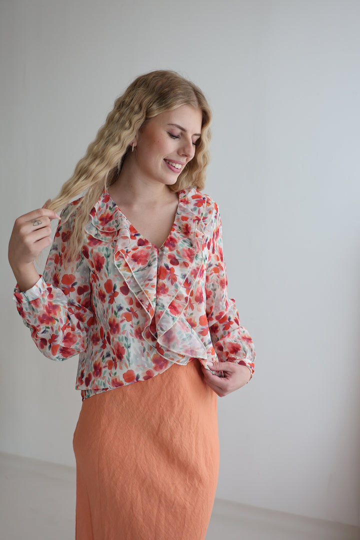 Chiffonbluse mit Floralprint Viola