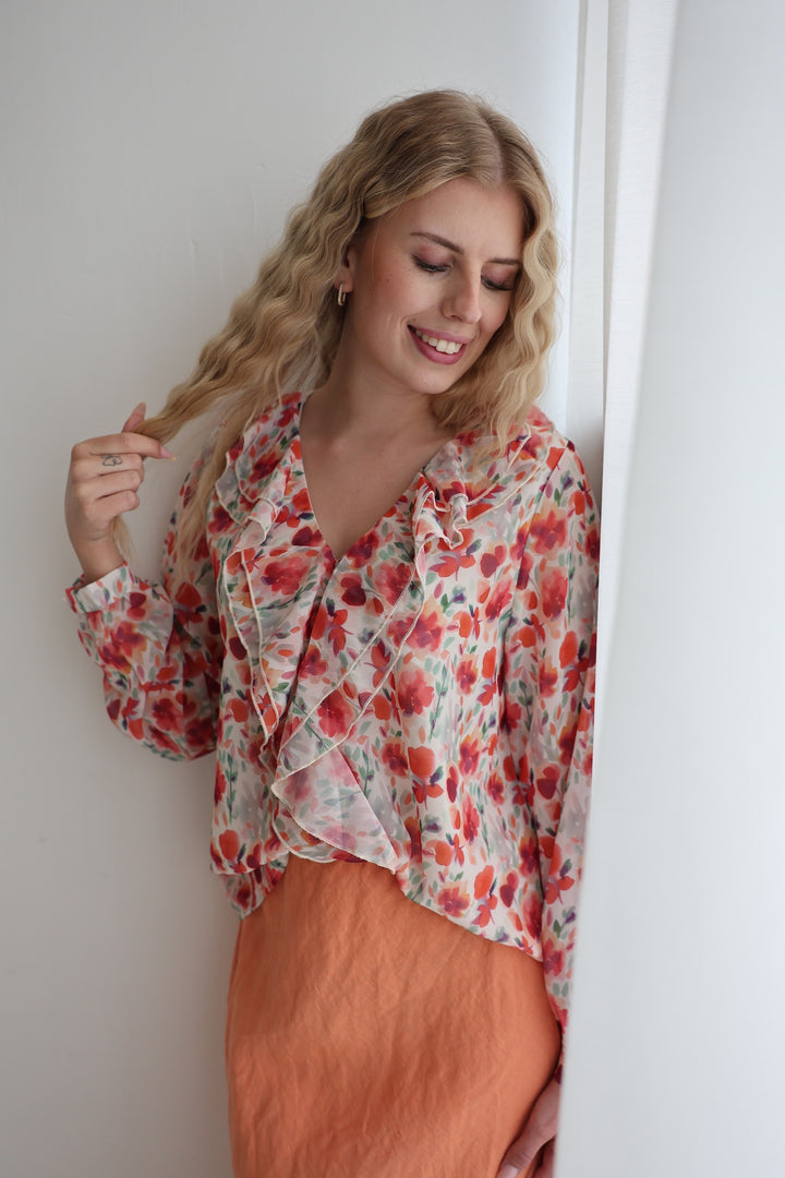 Chiffonbluse mit Floralprint Viola
