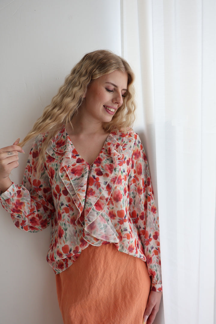 Chiffonbluse mit Floralprint Viola