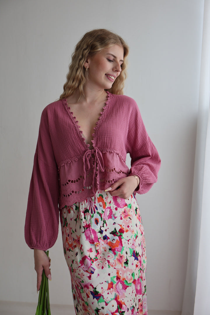 Musselinbluse Sweet Ruffles