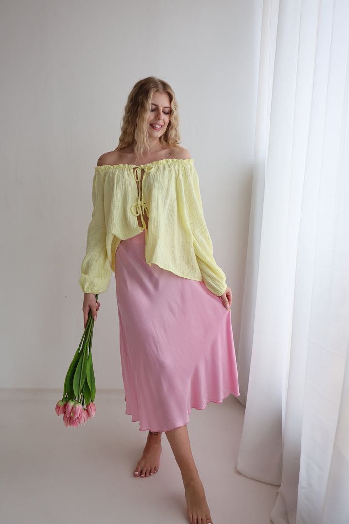 Musselinbluse mit Schleifen Milena